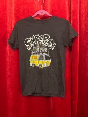 Black Simple Plan Tee with Scooby Doo Graphic